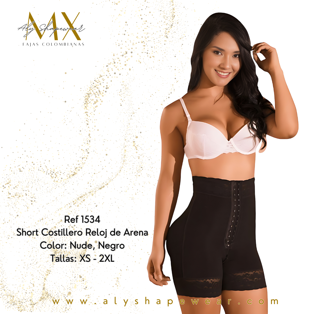 1534 Faja short Reloj de Arena con broches