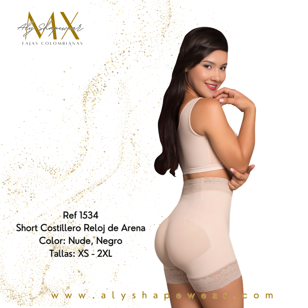 1534 Faja short Reloj de Arena con broches